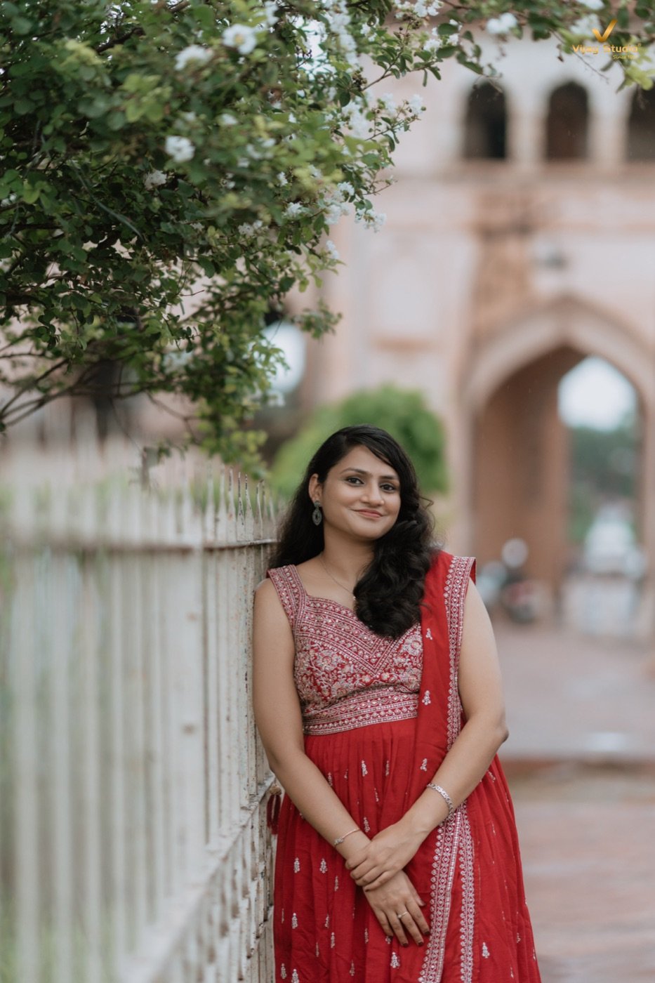 Rashi Agarwal in a red lehenga