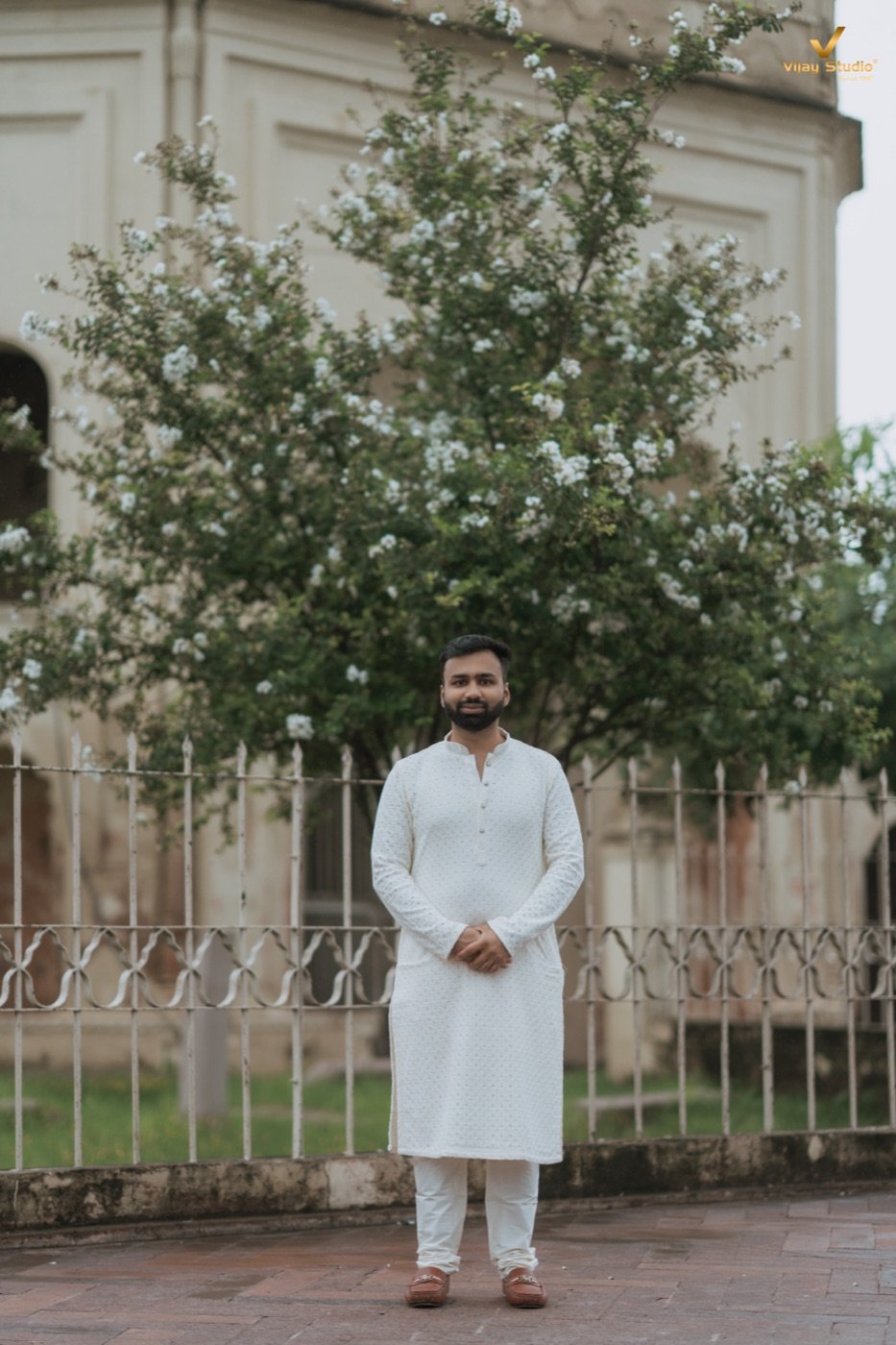 Shivam Jain in a white kurta